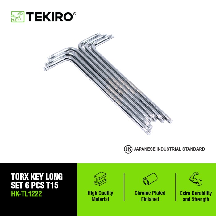 TEKIRO SET KUNCI L BINTANG T 15 PANJANG 6 PCS /KUNCI L BINTANG / TOOLS
