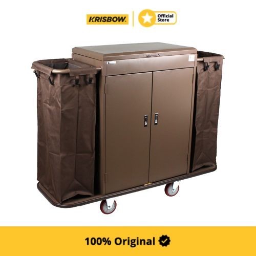 krisbow troli housekeeping 142x46x111 cm - cokelat