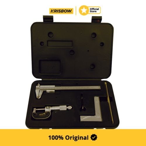 Krisbow Set Measuring Tool Alat Ukur W/ Kotak Plastik 4 Pcs