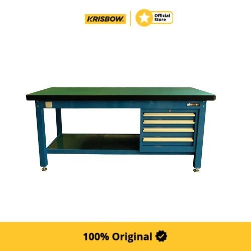 Krisbow Work Table Meja Workshop 4 Laci - Biru 210X75X80 Cm