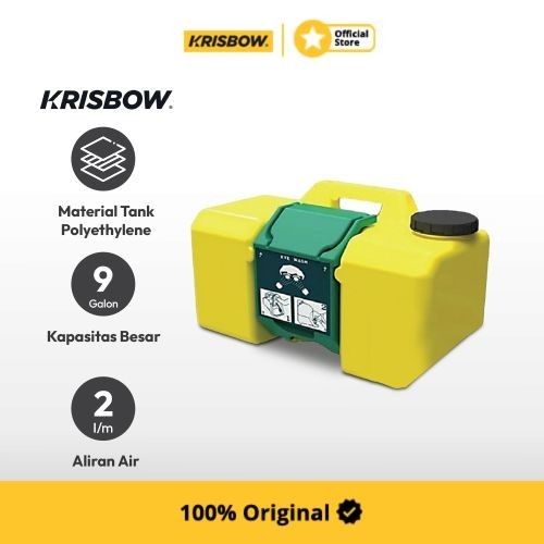 krisbow eye wash portable 9 galon - kuning