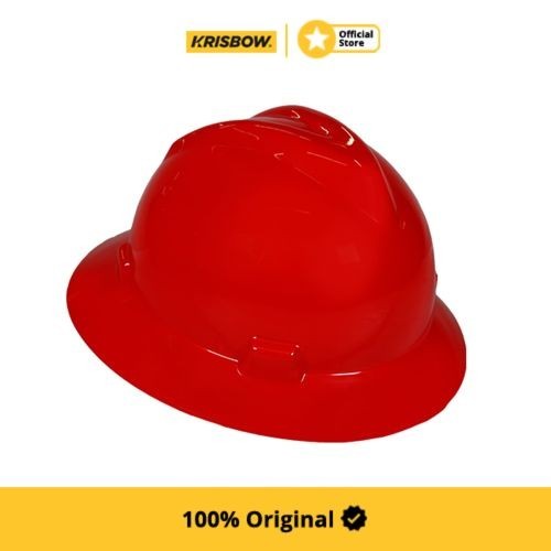 Krisbow Full Brim Helmet Pengaman Hdpe - Merah Srh20R