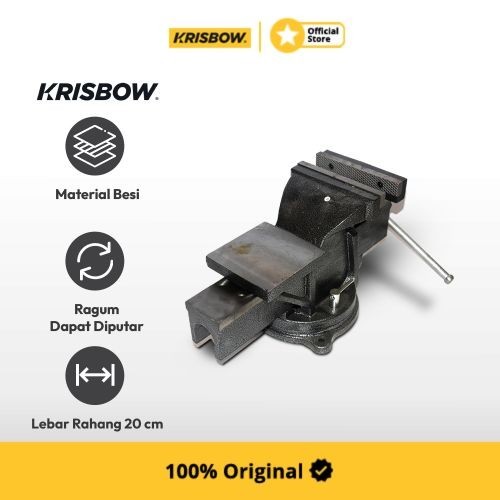 Krisbow Bench Vise Ragum Putar With Swivel Base 20 Cm