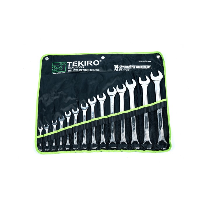 TEKIRO KUNCI RING PAS SET 3/8" - 1 - 1/4" SAE 14 PCS / RING PAS SET