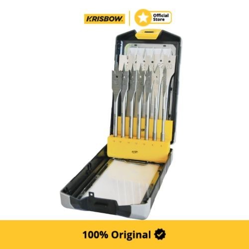 Krisbow Drill Bits Set Mata Bor Kayu Flat 13 Pcs Irafd13