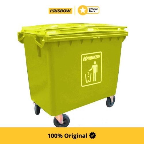Krisbow Dust Bin Tempat Sampah 660 Ltr - Kuning