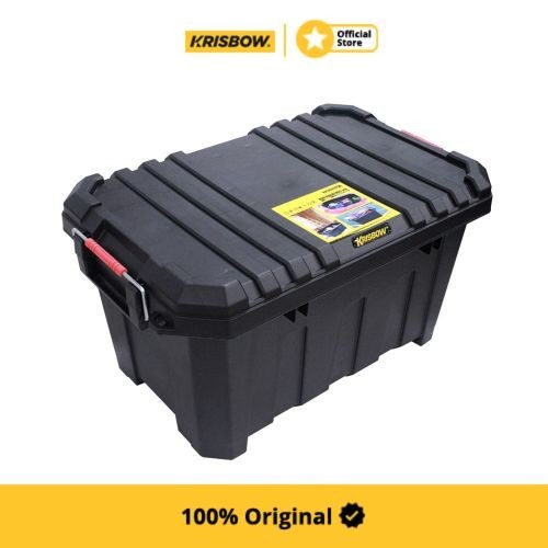 Krisbow Container Box Kotak Penyimpanan 45 Ltr - Hitam