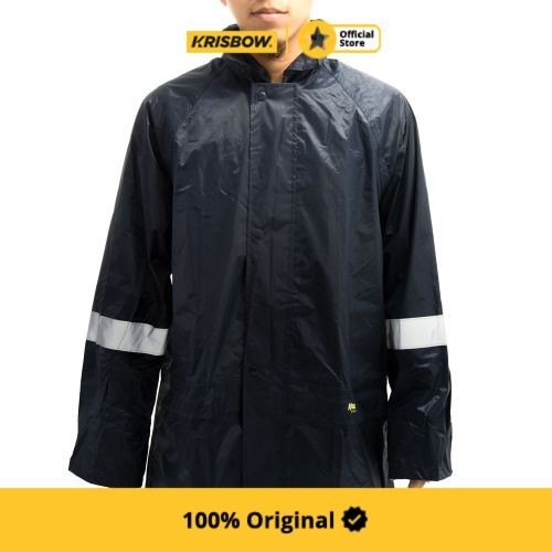 Krisbow Jas Hujan Rainsuit Pvc Ukuran L - Biru Tua Srrs12