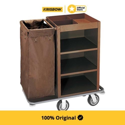 Krisbow Hotel Cart Troli Small Deluxe 93X46X111 Cm - Cokelat