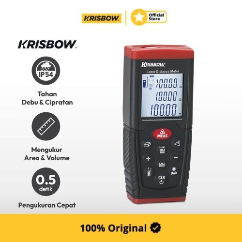 krisbow meteran laser digital compact 100 mtr