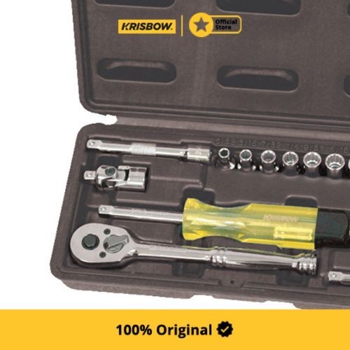 Krisbow Set Kunci Sok Socket Set 1/4In 5/32-9/16In 16Pc