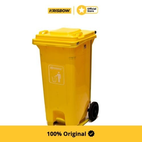 Krisbow Dust Bin Tempat Sampah Plastik Outdoor Pedal 120 Ltr