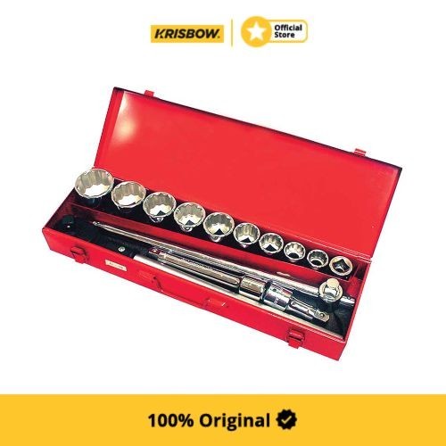 Krisbow Kunci Sok Socket Set 3/4Inc 7/8-2In 14Pc