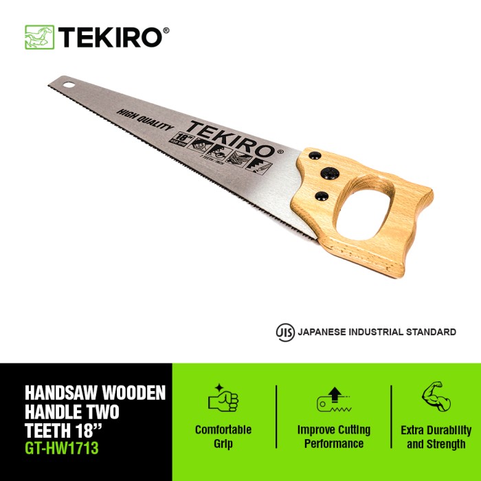 TEKIRO GERGAJI TANGAN GAGANG KAYU 18 INCH 2 MATA / TOOLS/ALAT PERKAKAS