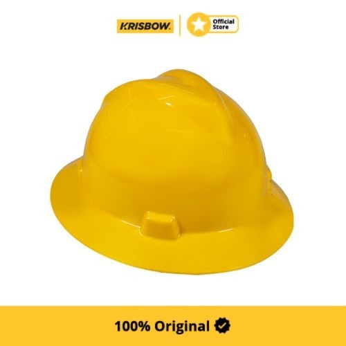 krisbow full brim helm pengaman hdpe - kuning