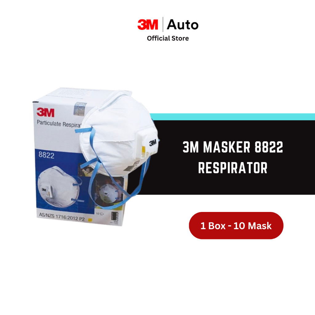 3M Masker 8822 Respirator P2 Valved - 1 Box ( 10 M