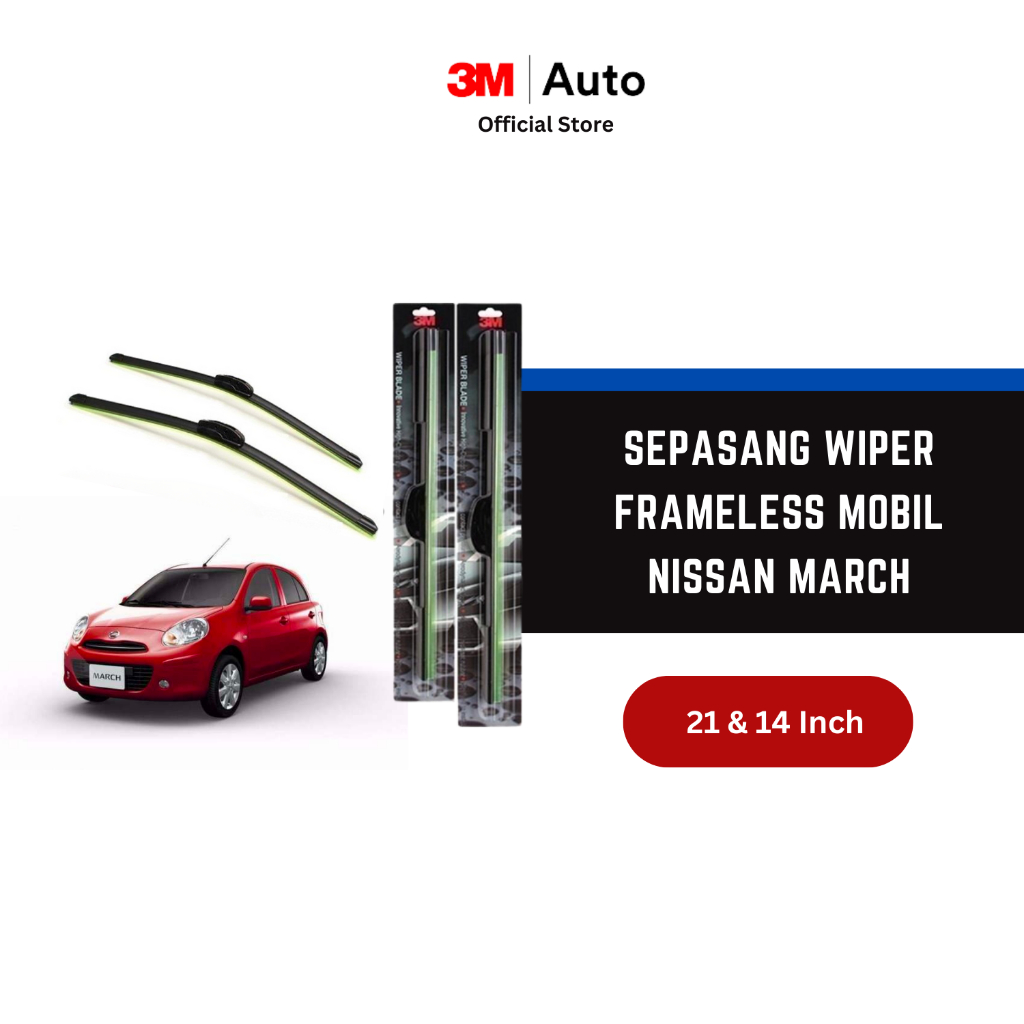 3M Wiper Frameless Mobil Nissan March - 21 dan 14 